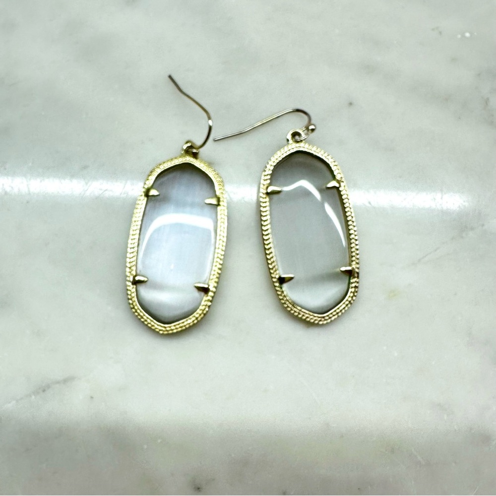 Kendra Scott Elle Earrings Gold Light Gray
